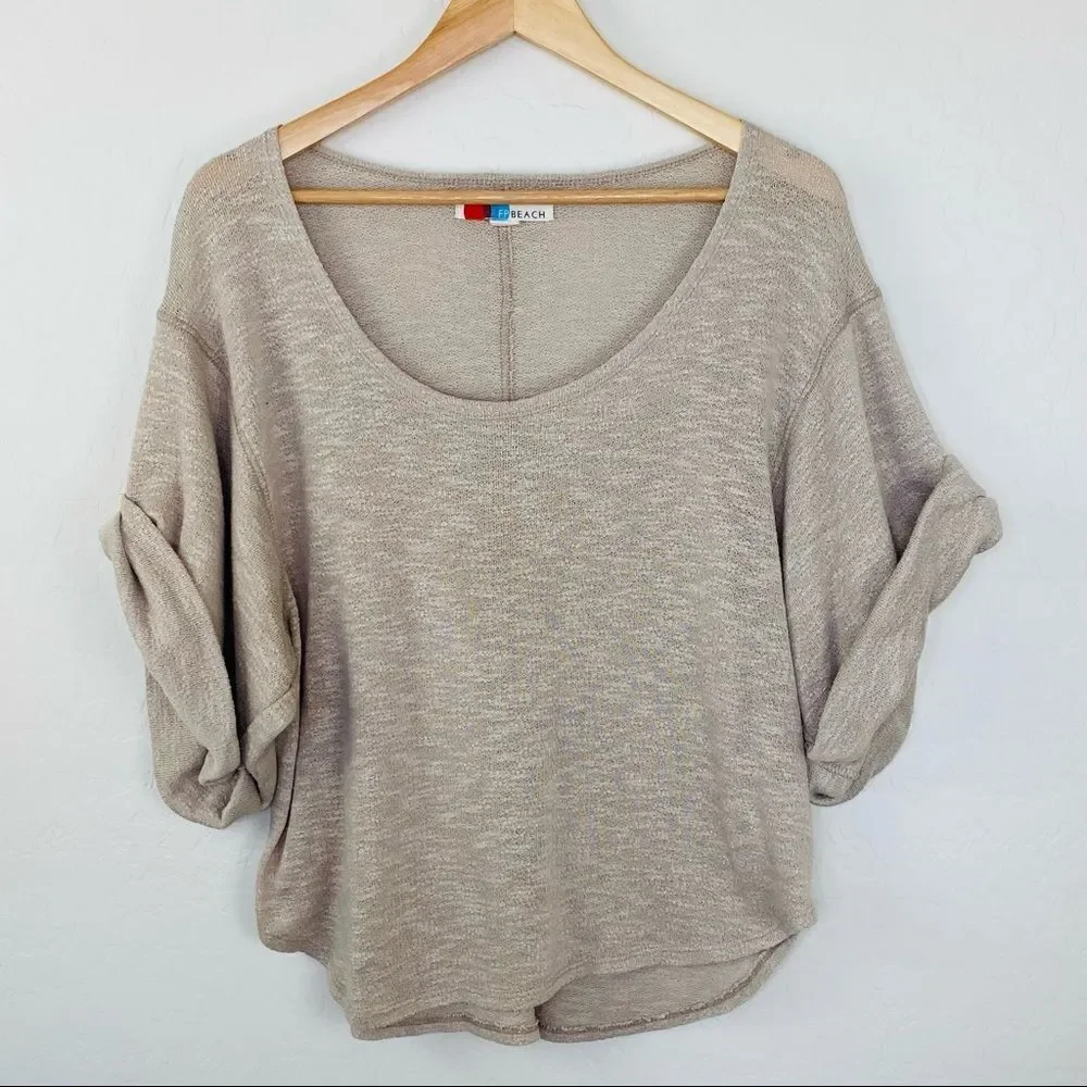 Free People Beach Nani tee in beige size medium
